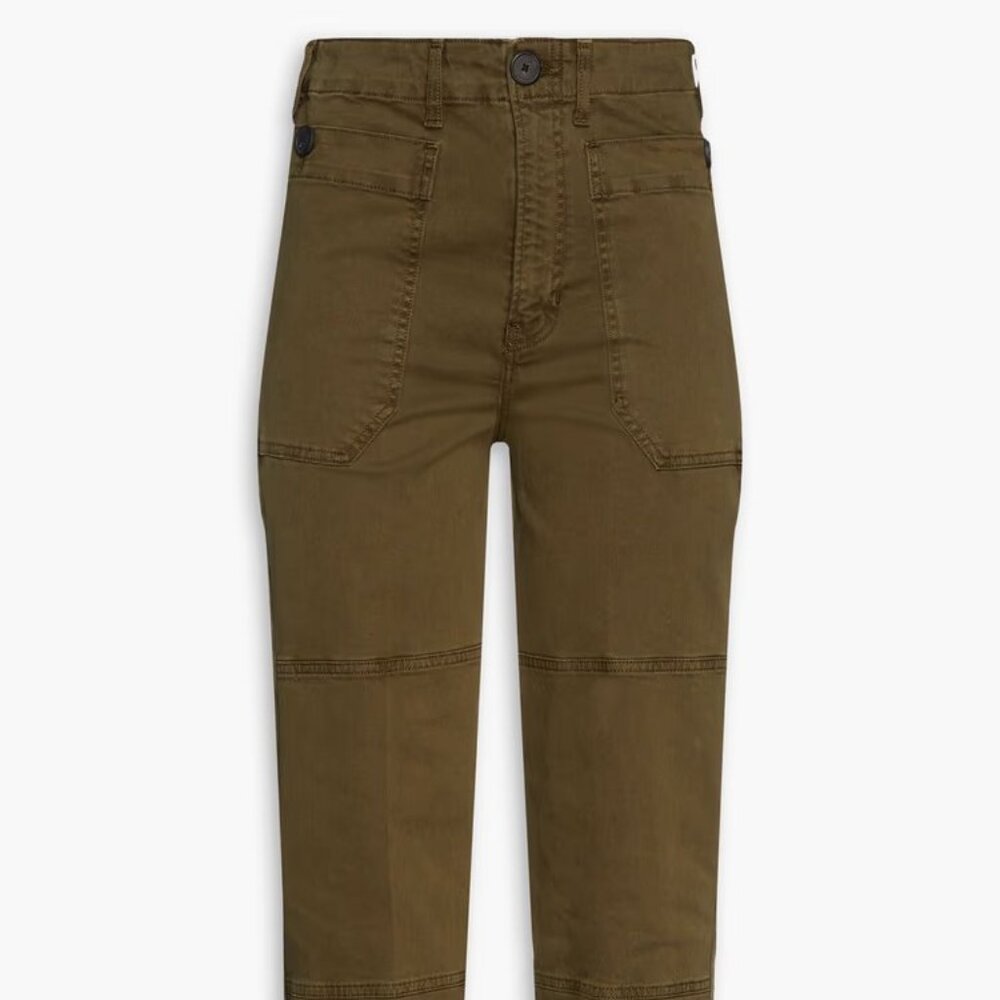 FRAME Cropped stretch-cotton twill cargo pants